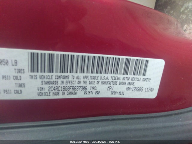 2C4RC1BG0FR637306 Chrysler Town & Country Touring