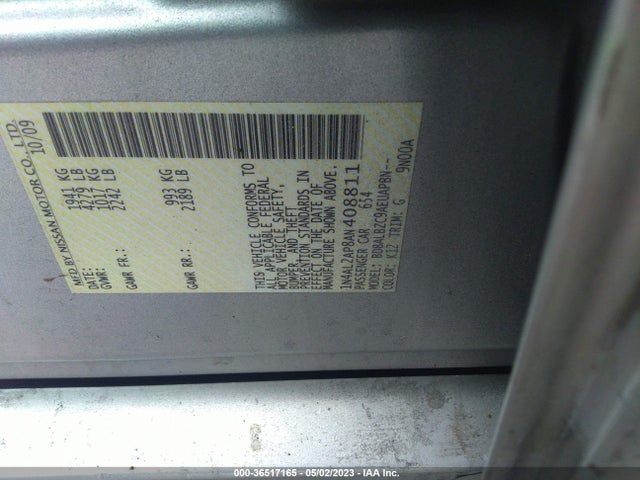 2010 NISSAN ALTIMA 2.5 SL VIN: 1N4AL2AP8AN408811