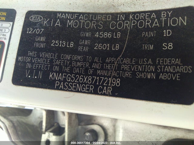 2008 KIA RONDO LX VIN: KNAFG526X87172198