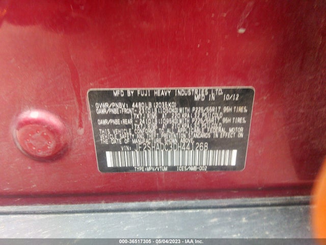 2013 Subaru Forester 2.5x Premium მანქანა იყიდება აუქციონზე, vin: JF2SHADC3DH441268, აუქციონის ნომერი: 36517305