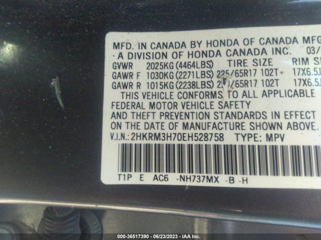 Honda Cr-v Ex-l 2014 2HKRM3H70EH528758 Image 9