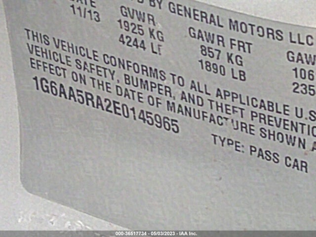Cadillac Ats Standard Rwd 2014 1G6AA5RA2E0145965 Image 9