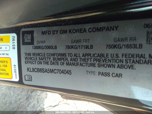 Chevrolet SPARK LS 2021 KL8CB6SA5MC704045 Image 9
