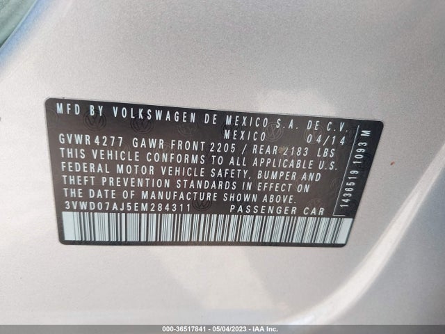 3VWD07AJ5EM284311 Volkswagen Jetta Sedan Se W/connectivity