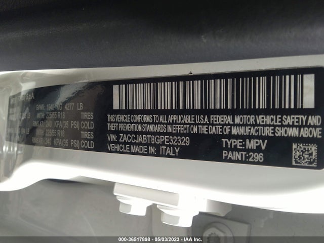 ZACCJABT8GPE32329 Jeep Renegade 75th Anniversary