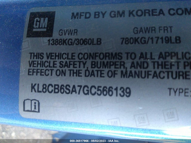 Chevrolet SPARK LS 2016 KL8CB6SA7GC566139 Image 10