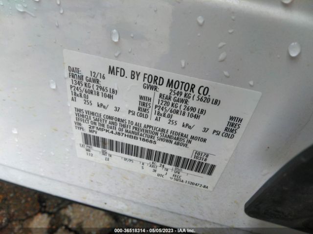 2FMPK4J87HBB18685 Ford EDGE SEL