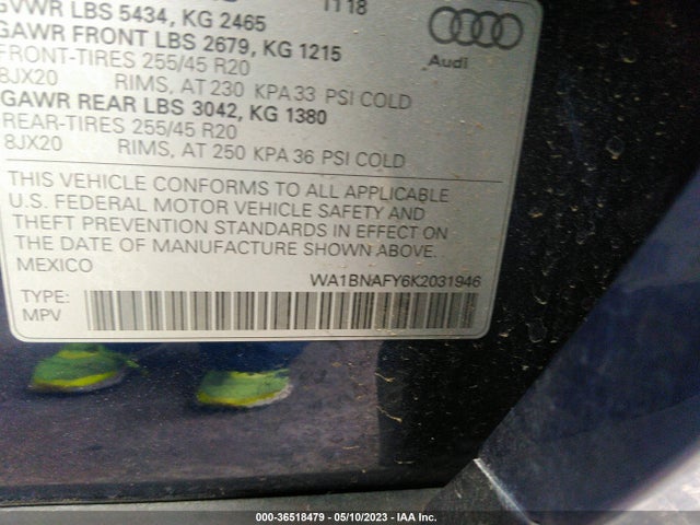 WA1BNAFY6K2031946 Audi Q5 Premium Plus