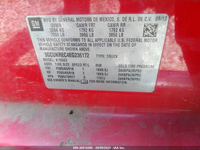 Chevrolet Silverado 1500 Lt 2014 3GCUKREC4EG236172 Image 9