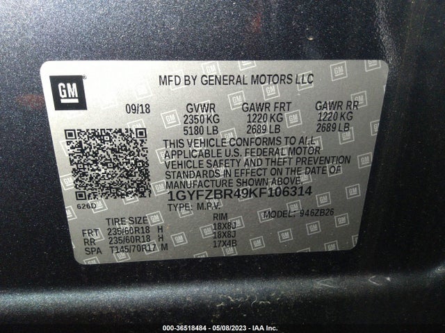 Cadillac Xt4 Awd Luxury 2019 1GYFZBR49KF106314 Image 9