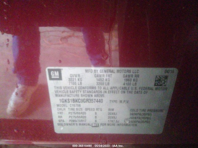 1GKS1BKC9GR357440 GMC YUKON SLT