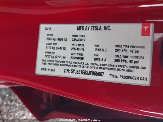 5YJ3E1EB3JF065667 Tesla Model 3 Performance/long Range