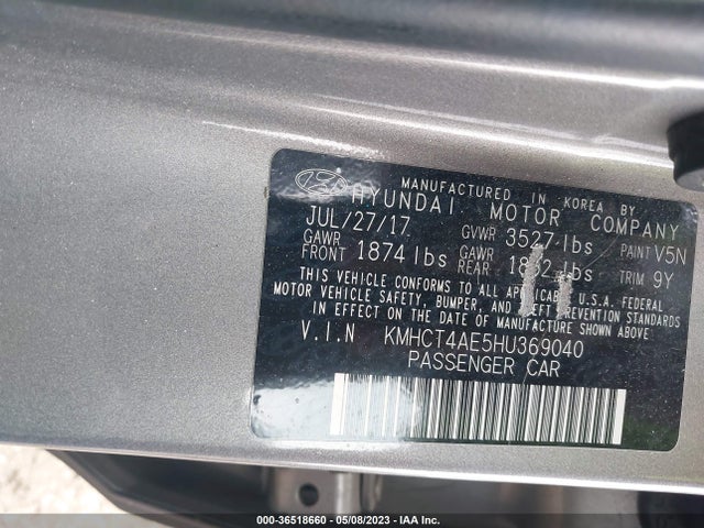 Hyundai ACCENT SE 2017 KMHCT4AE5HU369040 Image 9