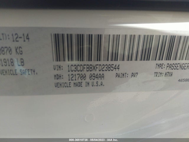 Dodge DART SXT 2015 1C3CDFBBXFD238544 Image 9
