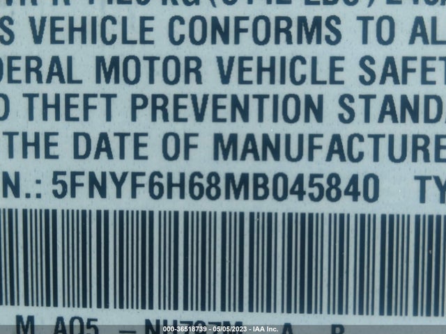 Honda Pilot Awd Touring 7 Passenger 2021 5FNYF6H68MB045840 Image 9