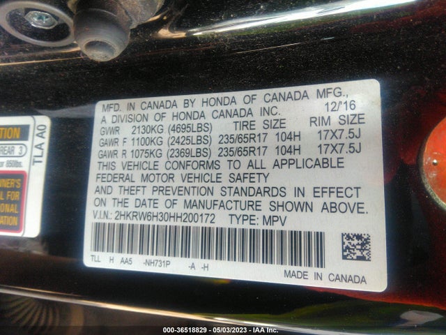 Honda CR-V LX 2017 2HKRW6H30HH200172 Image 9