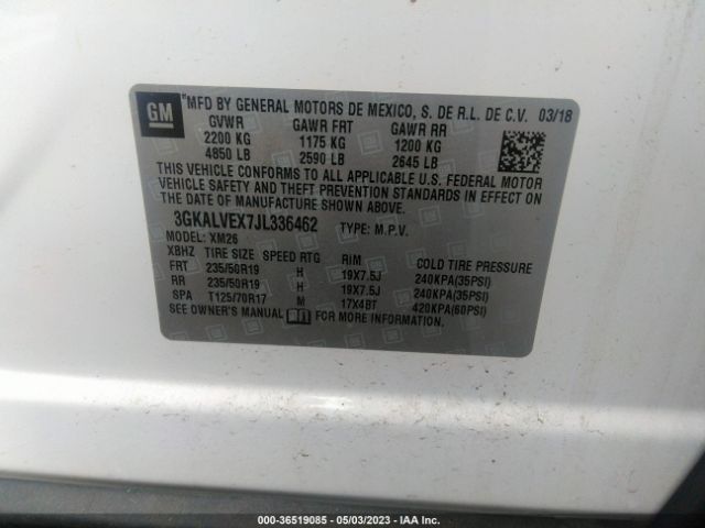 3GKALVEX7JL336462 GMC Terrain Slt