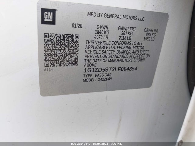 Chevrolet MALIBU LT 2020 1G1ZD5ST3LF094854 Image 9
