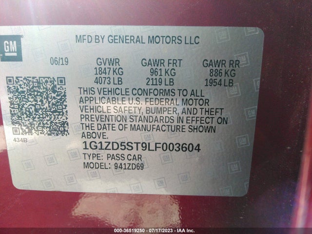 Chevrolet MALIBU LT 2020 1G1ZD5ST9LF003604 Image 9