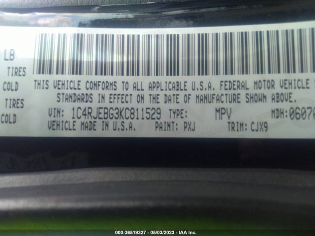 1C4RJEBG3KC811529 Jeep Grand Cherokee Limited
