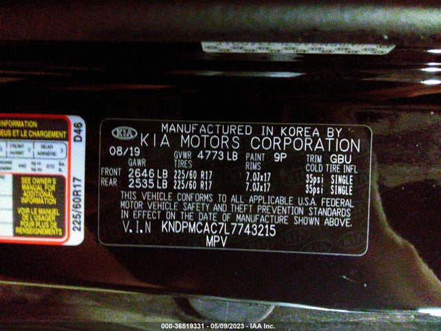 2020 KIA SPORTAGE LX VIN: KNDPMCAC7L7743215