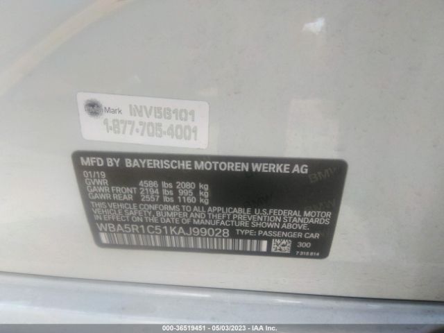 WBA5R1C51KAJ99028 BMW 3 Series 330i