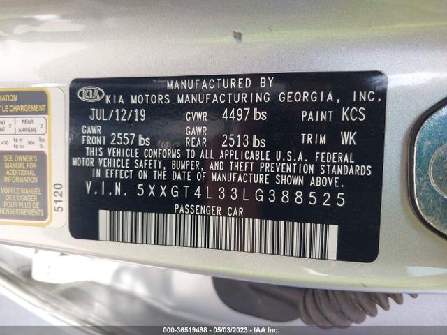 KIA Optima Lx 2020 5XXGT4L33LG388525 Image 11