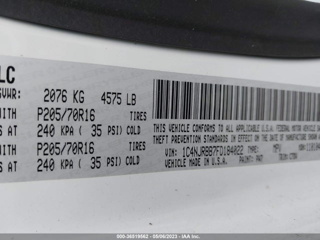 1C4NJRBB7FD184022 Jeep Patriot Sport