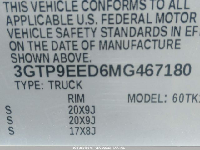 3GTP9EED6MG467180 GMC Sierra 1500 At4