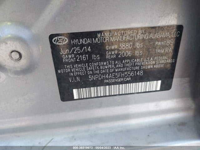Hyundai ELANTRA SE 2015 5NPDH4AE5FH556148 Image 10