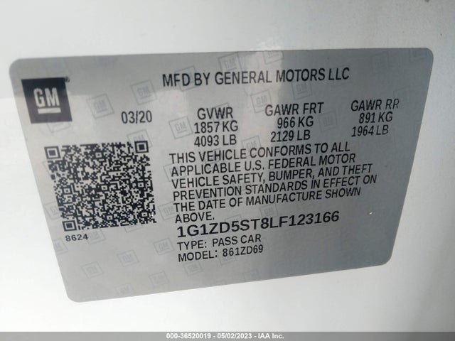 Chevrolet MALIBU LT 2020 1G1ZD5ST8LF123166 Image 11