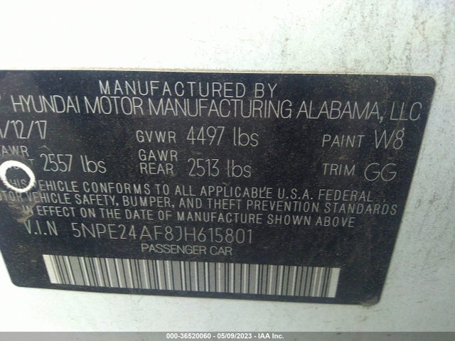 Hyundai SONATA SE 2018 5NPE24AF8JH615801 Image 9