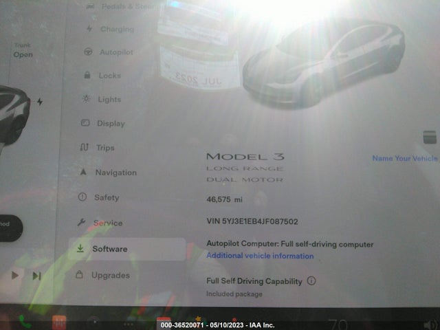 Tesla Model 3 Long Range 2018 5YJ3E1EB4JF087502 Image 7