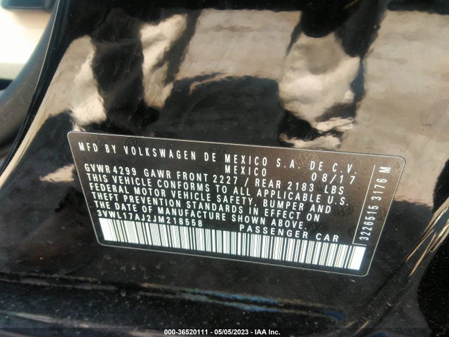 3VWL17AJ2JM218558 Volkswagen Jetta 1.8t Sel