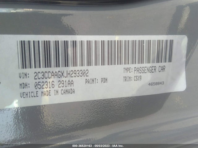 2C3CCAAGXJH293302 Chrysler 300 Touring