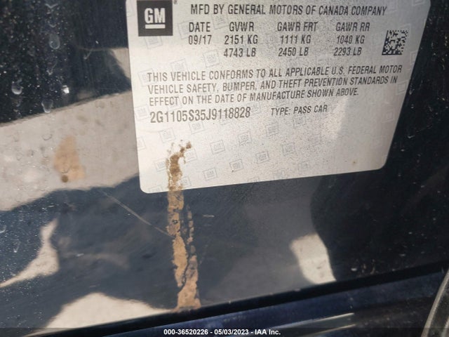 Chevrolet IMPALA LT 2018 2G1105S35J9118828 Image 9