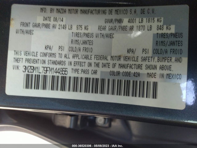 Mazda Mazda3 I Touring 2015 3MZBM1L79FM144855 Image 10