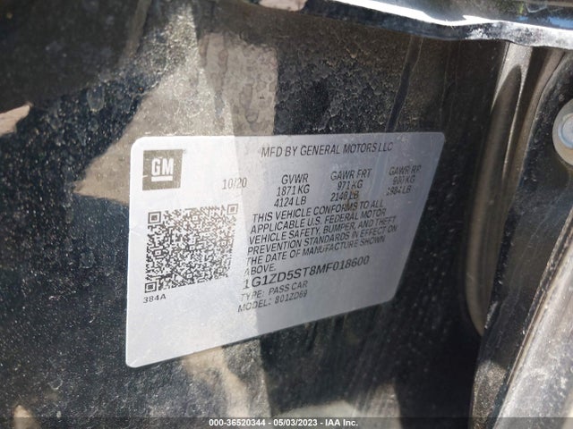 Chevrolet MALIBU LT 2021 1G1ZD5ST8MF018600 Image 9