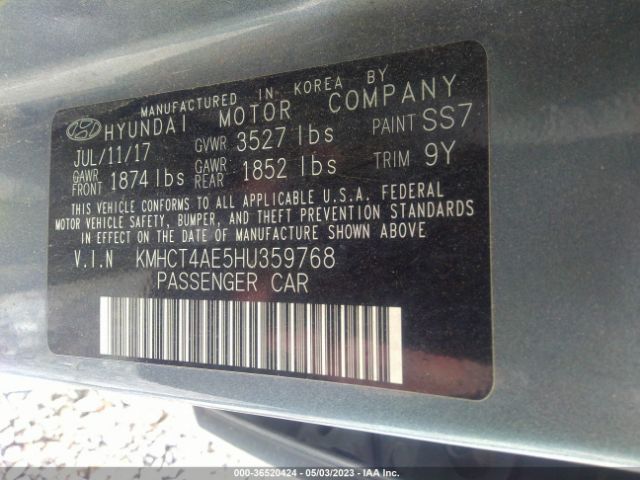 KMHCT4AE5HU359768 Hyundai Accent Value Edition