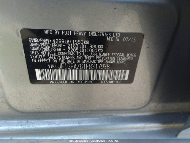 JF1GPAZ61F8317938 Subaru Impreza Wagon 2.0i Sport Limited