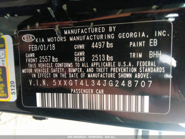 5XXGT4L34JG248707 KIA Optima Lx