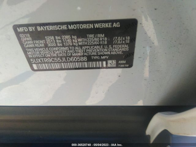 5UXTR9C55JLD60588 BMW X3 Xdrive30i