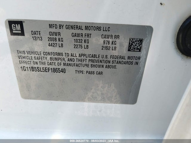 Chevrolet MALIBU LS 2014 1G11B5SL5EF186540 Image 10