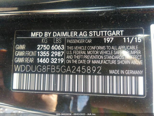 WDDUG8FB5GA245892 Mercedes-Benz S-class S 550