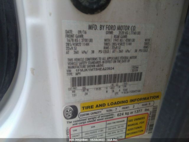 1FMJK1MT5HEA23924 Ford Expedition El Platinum