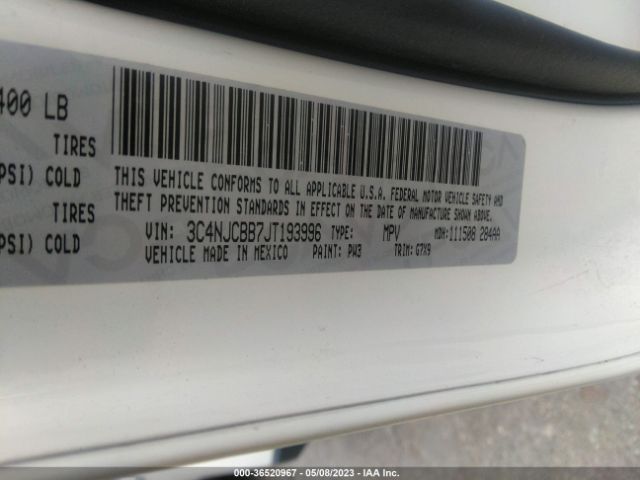 3C4NJCBB7JT193996 Jeep Compass Latitude