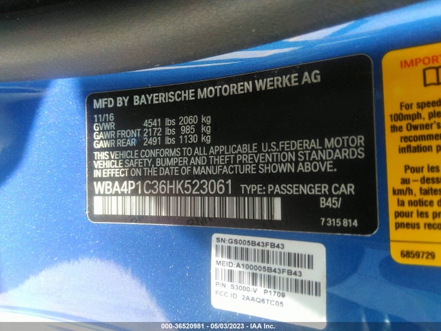 WBA4P1C36HK523061 BMW 4 Series 440i