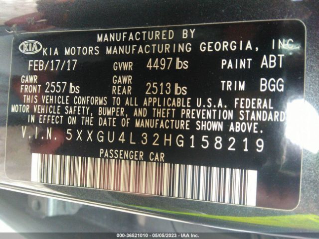 5XXGU4L32HG158219 KIA OPTIMA EX