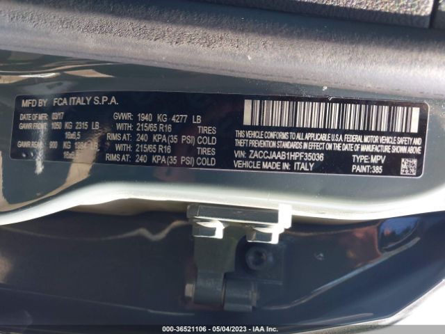 ZACCJAAB1HPF35036 Jeep Renegade Sport