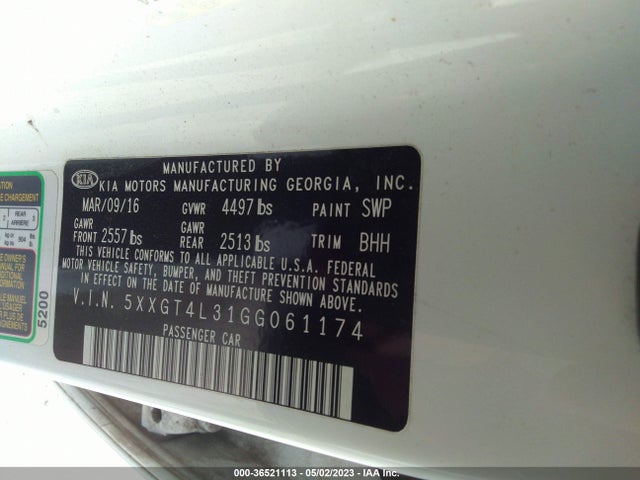 KIA Optima Lx 2016 5XXGT4L31GG061174 Image 11
